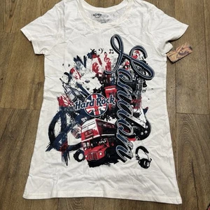 Hard Rock Cafe London T-shirt donna bianca manica corta taglia small nuova etichette - Foto 1 di 6