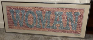 Vintage Kenneth Grooms "Woman" Vintage Pop Art ~31x12" Wanddruck 1980 Feminist - Bild 1 von 8