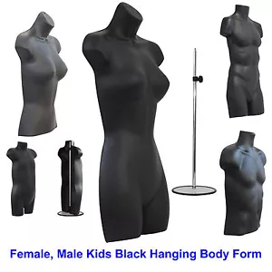 Body Form Female Male Child Kids Black Hanging Torso Plastic Mannequin🔥 - Picture 1 of 20