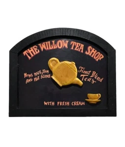 Vintage Wooden Sign The Willow Tea Shop 11x13” Rare - Bild 1 von 8