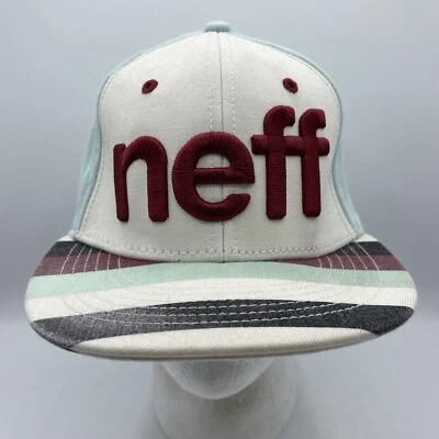 Neff Hat Adult Flex Fitted L/XL Blue White Embroidered Stretch Baseball Cap - Image 1 of 4
