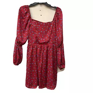 NSR Mini Dress Women Medium Multicolor Floral Smocked Back Valentines Fairy - Picture 1 of 4