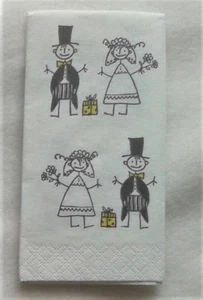 5 Packung (50 St.) Freudentränen-Taschentücher, Brautpaar mit Geschenk - Bild 1 von 1
