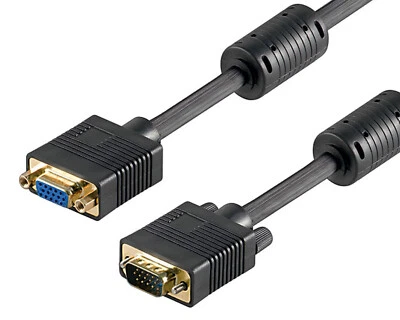 2m SVGA VGA XGA Monitor Verlängerung Verlängerungskabel vergoldet mit Ferrite - Bild 1 von 3
