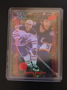 2023-24 UPPER DECK SERIES 1 CONNOR MCDAVID RED PARALLEL STAR ZONE SP CARD OILERS