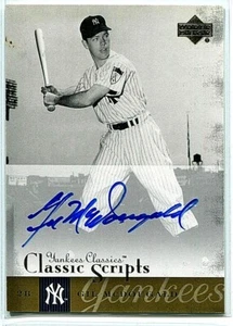 GIL McDOUGALD 2004 UD YANKEES CLÁSICOS GUIONES CLÁSICOS AUTÓGRAFO CERTIFICADO - Imagen 1 de 1