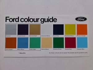 FORD COLOUR GUIDE CHART RARE! August 1974 Earls Court Motor Show 1974 *VGC* - Picture 1 of 8