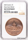 2023 Cook Islands Copper $1 Mont-Saint-Michel MS70 Antiqued - NGC