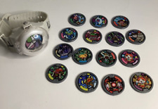 YO-KAI Watch with 15 MEDALS coins LOT - White Watch Untested