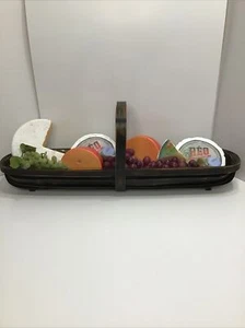 Faux Food Grapes & Cheese Decoration + Handmade Wooden Basket - Picture 1 of 11