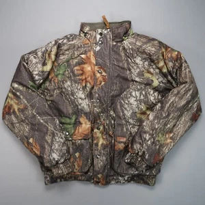 Woolrich Jacket Mens Medium Green Camo Breakup Reversible Pockets Hunting Hiking - Picture 1 of 12