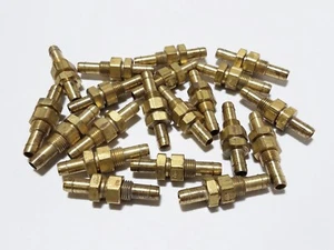 (10) WEATHERHEAD 1074x6 3/8" Brass Bulkhead Union Mini Barb 3/8" Tubing OD Eaton - Picture 1 of 6