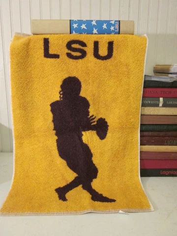 VINTAGE LSU TIGERS FOOTBALL REVERSABLE BATHROOM TOWEL 16x25 QUARTERBACK BURROW Cover