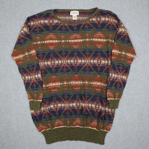 Denim & Supply Ralph Lauren Sweater Women's Large Green Aztec Southwestern Retro - Picture 1 of 10