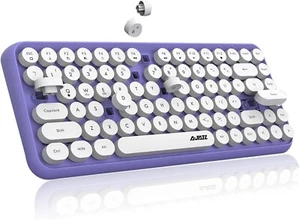 AJAZZ 308i Wireless Bluetooth Keyboard, Mini Portable Typewriter Retro Round - Picture 1 of 24
