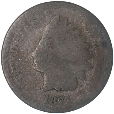 1871 (P) Indian Head Cent About Good Penny AG See Pics U215 Cover