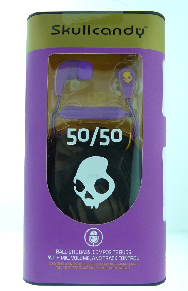 Skullcandy Supreme Sound 50/50 11mm Earbuds in Athletic Purple with Mic - Image 1 of 2