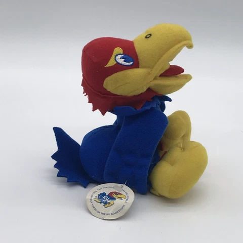 KU Bookstores University Of Kansas Jayhawks 8” Plush Bean Bag Stuffed Mascot Cover