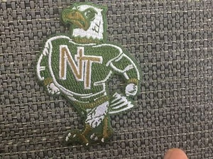"Parche bordado de hierro vintage de 3,5"" X 2,5"" NT NORTH TEXAS UNIVERSITY EAGLES" - Imagen 1 de 2