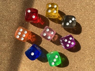 Set of 8 DICE/DIE  bulletin board pushpins, thumbtacks, or magnets - Image 1 of 4