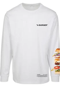 Mister Tee Burger Manga Larga Camisa de Jersey Top Suéter Básico Food Comer Men - Picture 1 of 4