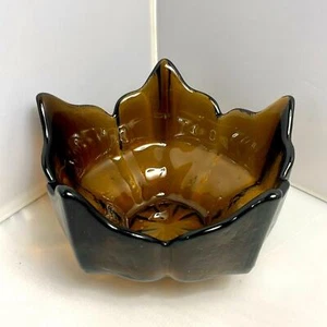 Vintage Viking Glass Lotus Bowl Epic Stockholm Spiked Root Beer Brown EUC - Picture 1 of 8