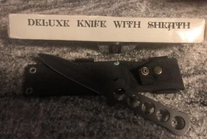 Deluxe Black Knife With Sheath - Picture 1 of 2