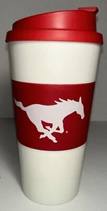 SMU Southern Methodist University Becher 12 Unzen weiß rot abschließbar Drehdeckel - Bild 1 von 8
