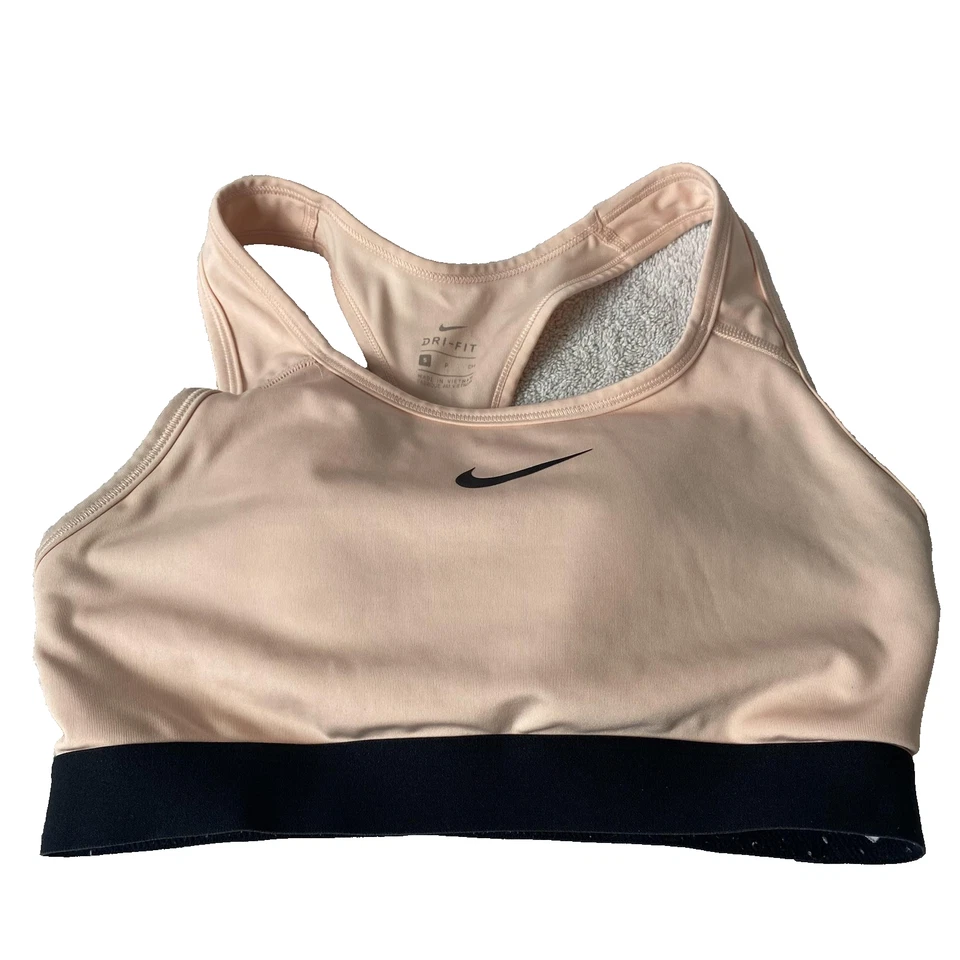 Nike спортивный бюстгальтер женщин маленький розовый черный Dri-FIT спортивная спина спортзал тренировки - Изображение 1 из 4