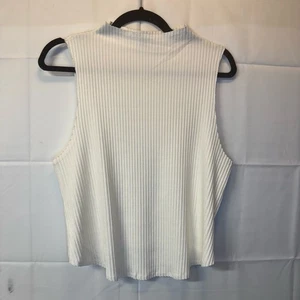 Nuevo sin etiquetas Wild Fable Mujer Talla XXL Top Blanco Acanalado Sin Mangas Cuello Simulado Mínimos - Imagen 1 de 3