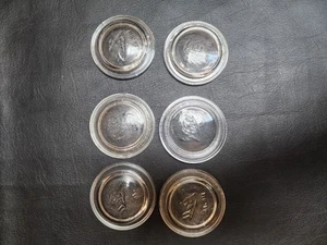 Vintage Kugel Glasdeckel Einsätze Einmachglas kleine Öffnung klar Top Set - Bild 1 von 7