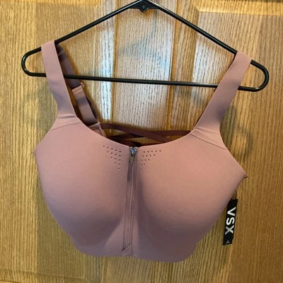 Victoria’s Secret VSX Featherweight Max Front-Close Sports Bra 38DDD Rose New - Image 1 of 4