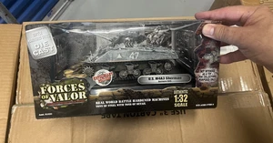 1/32 FORCES OF VALOR WWII US M4A3 SHERMAN TANK FOR 3.75” FIGURE BBI BASTOGNE MIB - Picture 1 of 4