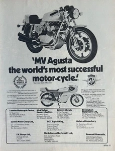 MV AGUSTA 750 S AMERICA - ANUNCIO ORIGINAL 1977 BLANCO Y NEGRO 27 cm x 21 cm - Imagen 1 de 4