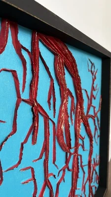 Temporada 1. Pintura de arte de pared original con textura 3D sobre panel de madera Foto 1 de 4