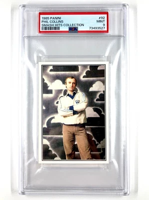 1985 Panini Phil Collins The Smash Hits Collection Rookie Sticker Card PSA 9 Pop - Image 1 of 4