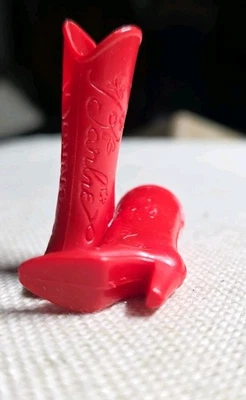 1993 Barbie Western Stampin Red Boots Shoes - Image 1 of 4