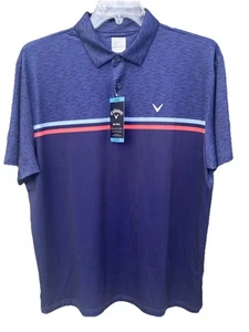 Callaway Opti-Dri Mens Golf Polo Shirt Size Large Stretch Peacoat - Picture 1 of 3