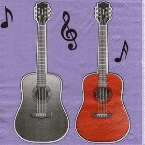 Serviettes en papier musique guitare note. Napkins guitar music musical note 02 - Picture 1 of 1