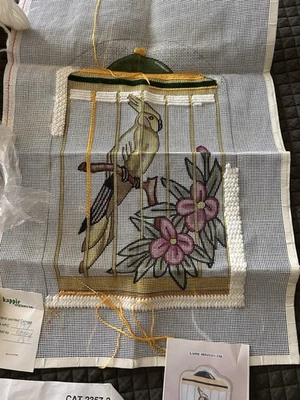 VTG Kappie Needlepoint Canvas Unfinished Cockatiel Pillow Hand Painted - Image 1 of 4