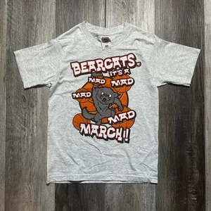 Vintage Gray Cincinnati Bearcats March Madness Basketball T-Shirt 90s Boys L - Picture 1 of 8
