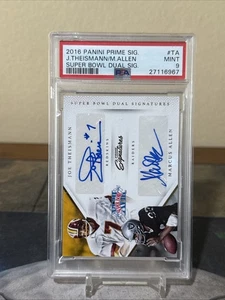 2016 Panini Prime Signature Super Bowl Joe Theismann Marcus Allen/25 Auto PSA 10 - Picture 1 of 1