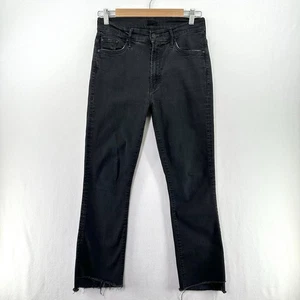 Mother Denim Insider Crop Step Fray Not Guilty Black Raw Hem denim jeans 28 - Picture 1 of 16