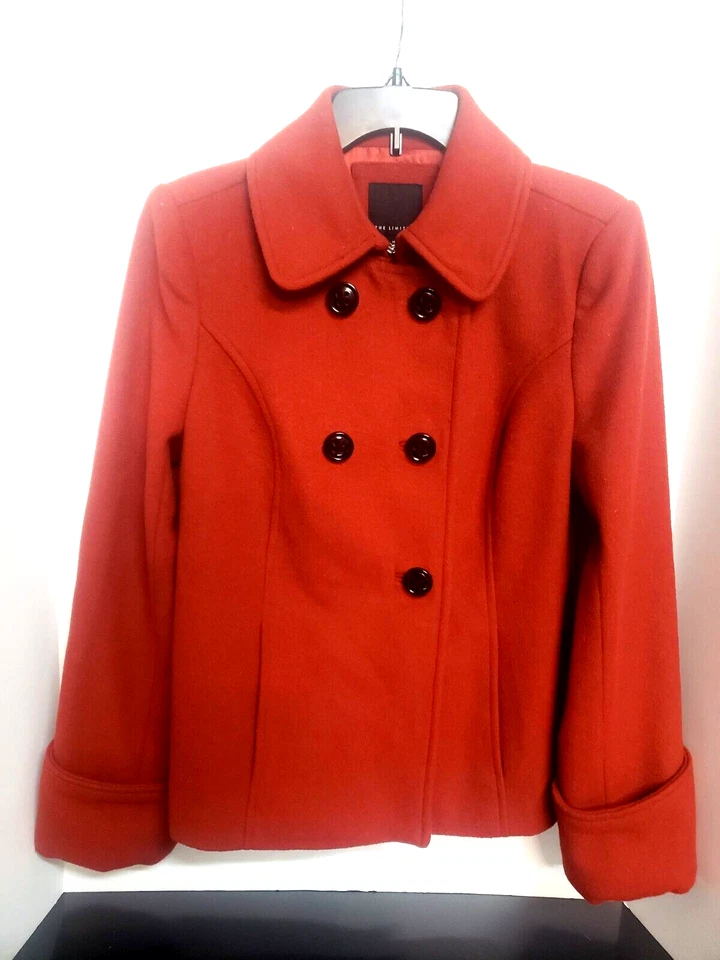 Poncho de lana para mujer The Limited abrigo/blazer/chaqueta de doble botonadura talla M óxido  Foto 1 de 4