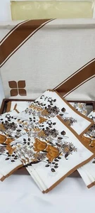 Nappe Rectangle & 12 Serviettes RP TEXTILE Modèle LA HAYE Col. MARRON Fond Blanc - Imagen 1 de 24