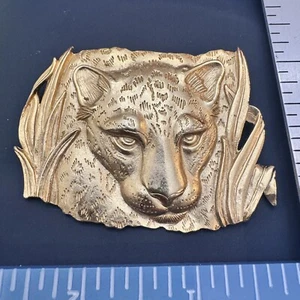 Vintage Gold Tone JJ Jonette 1986 Big Cat TIGER Panther Brooch or Pin - Picture 1 of 5