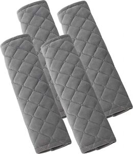 Car Seat Belt Cushion Cover Soft Pad Harness Car Safety Shoulder Strap Grey 4pcs
