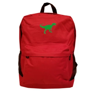 RED Backpack Bag with TYRANNOSAURUS DINOSAUR T-REX LOGO EMBROIDERED - Picture 1 of 4