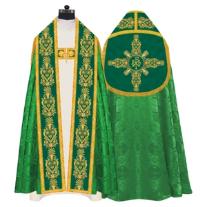 Traditional Catholic Vestment with embroidered Trims - Roman Cope Vestment - Picture 1 of 15