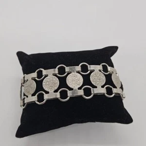 Sarah Coventry Silberfarben Strukturiert Kreis Kette Armband - Bild 1 von 4